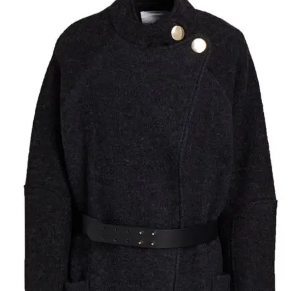 BA&SH Paris Bouclé Wool Coat - Grey size 2